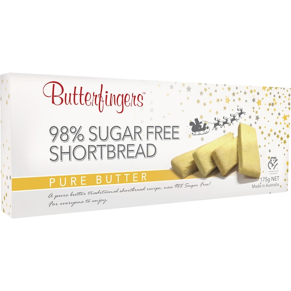 Butterfingers  Sugar Free Pure Butter Shortbread 175g