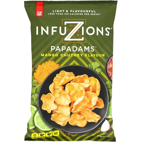 Infuzions Papadams Mango Chutney Flavour 70g