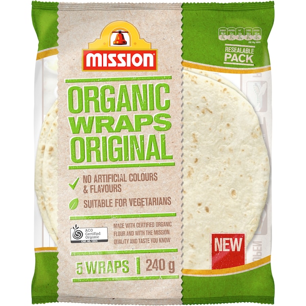 Mission Organic White Wrap 5 Pack