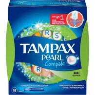 Tampax Tampons Pearl Compak Regular Leakguard Protection
