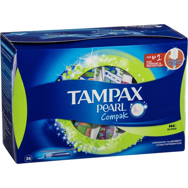Tampax Compak Pearl Super Tampons 36 pack