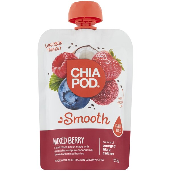 Chia Pod Smooth Mixed Berry Pouch 120g