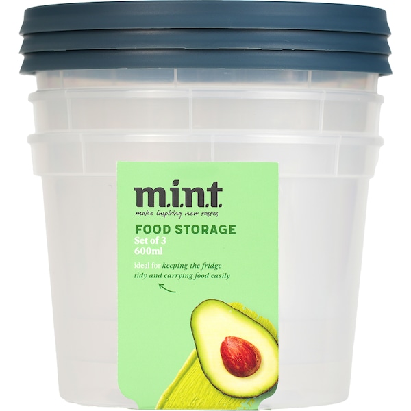 MINT Food Storage Containers 600mL 3 pack