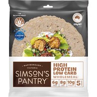 Simson's Pantry Wholemeal Wraps Carb Wraps