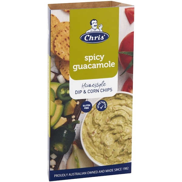 Chris' Guacamole Dip & Corn Chips 60g