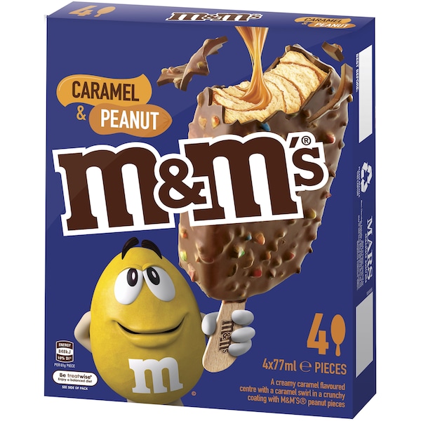 M&M's Caramel & Peanut Chocolate Iced Confectionery Multipack 4x77mL