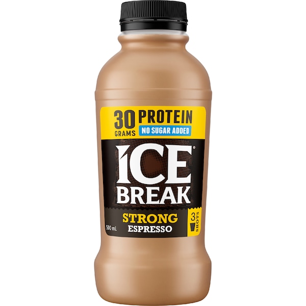 Ice Break Strong Espresso Iced Coffee With 30g Protein 500mL