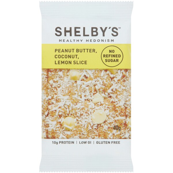 Shelby's Peanut Butter & Coconut Lemon Slice 40g