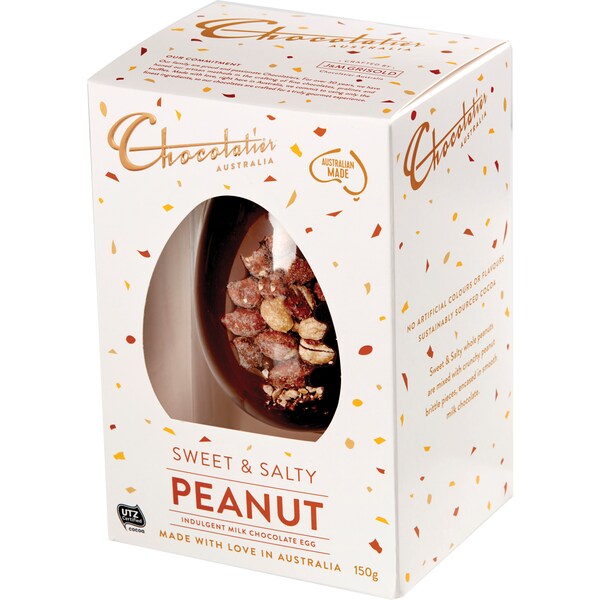 Chocolatier Sweet & Salty Peanut Gourmet Milk Chocolate Easter Egg 150g