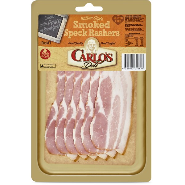 Carlos Smoked Speck Rashers 100g
