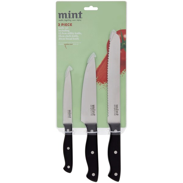 MINT Utility + Chef + Bread Knife Set 3 Pack