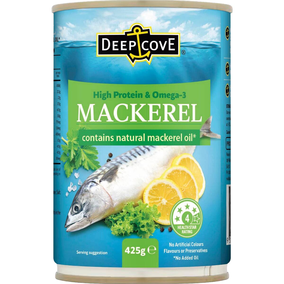 Deep Cove Mackerel In Natural Mackerel Oil 425g bunch