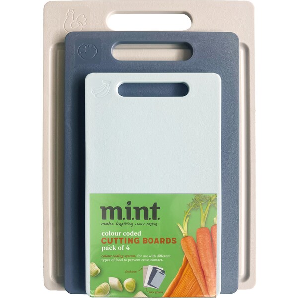 MINT Cutting Boards Colour Coded 4 pack