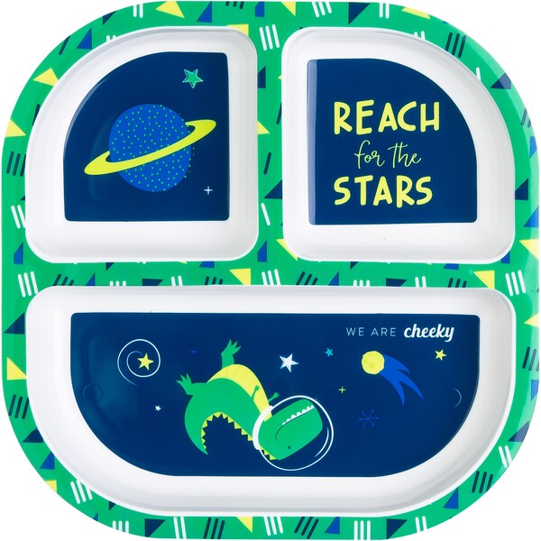 We Are Cheeky Baby Compartment Plate Dinosaur Each