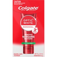 Colgate Teeth Whitening Toothpaste Optic White Renewal Lasting