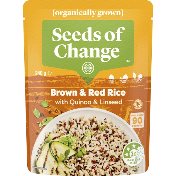 Seeds Of Change Organic Brown & Red Rice With Quinoa & Linseed 240g
