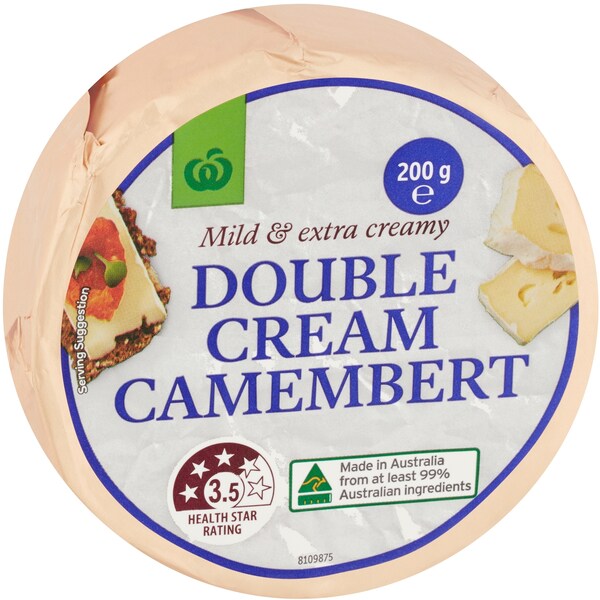 Woolworths Double Cream Camembert 200g