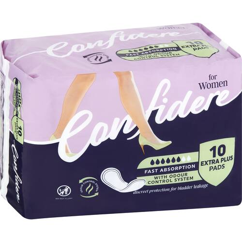 Confidere Incontinence Extra Plus Pads 10 Pack bunch