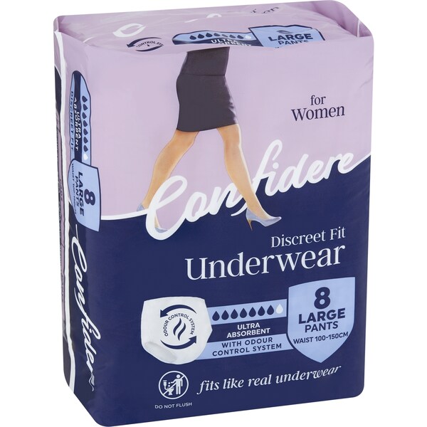 Confidere Incontinence Pants Womens Large 8 pack