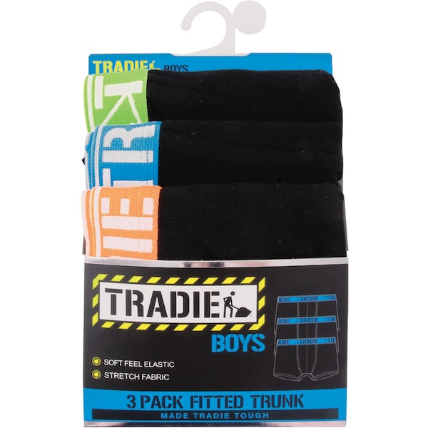 Tradie Boys Trunk Sizes 10-12 3 Pack