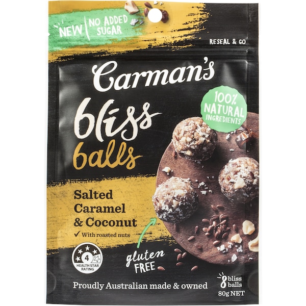 Carman's Salted Caramel & Coconut Bliss Ball 80g