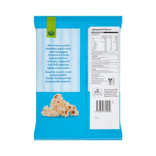 Woolworths Popcorn Lightly Salted 80g bunch