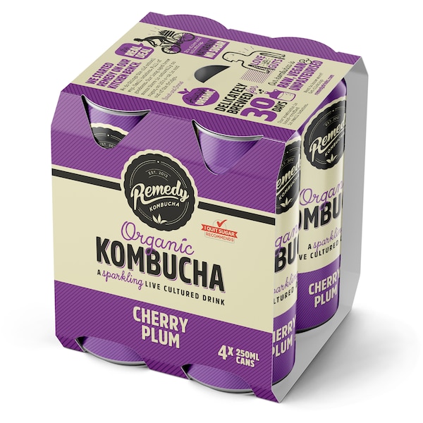 Remedy Kombucha Cherry Plum 4x250ml