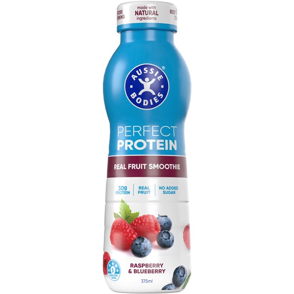 Aussie Bodies Protein Smoothie Raspberry & Blueberry 375ml