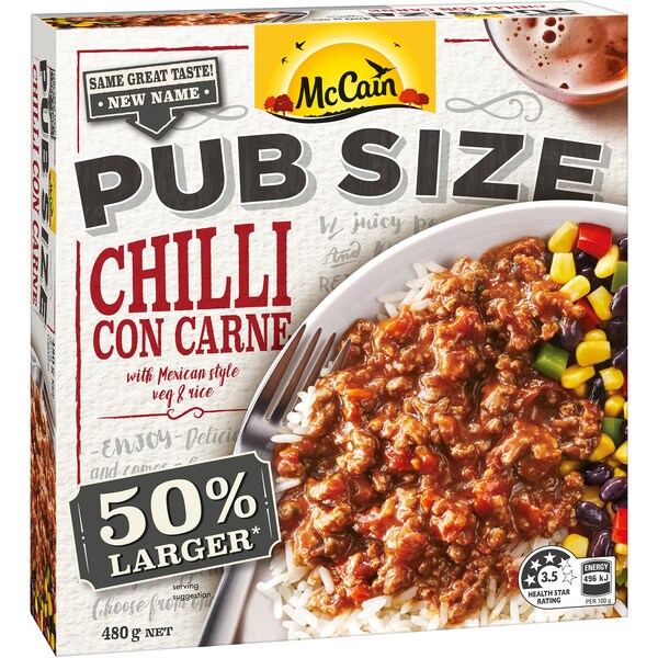 McCain Pub Size Chilli Con Carne 480g