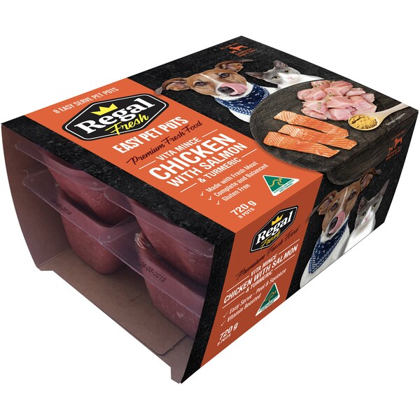 Regal Vita Mince Chicken Salmon Chilled Pet Food 90g x 8 pack