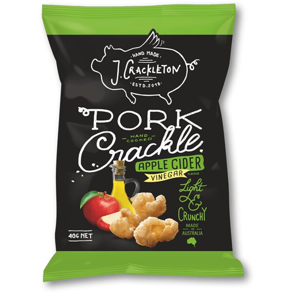 J Crackleton Pork Crackle Apple Cider Vinegar 40g