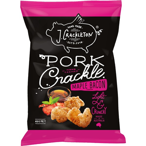 J Crackleton Pork Crackle Maple Bacon 40g