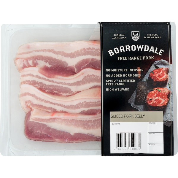 Borrowdale Free Range Sliced Pork Belly 600g - 800g