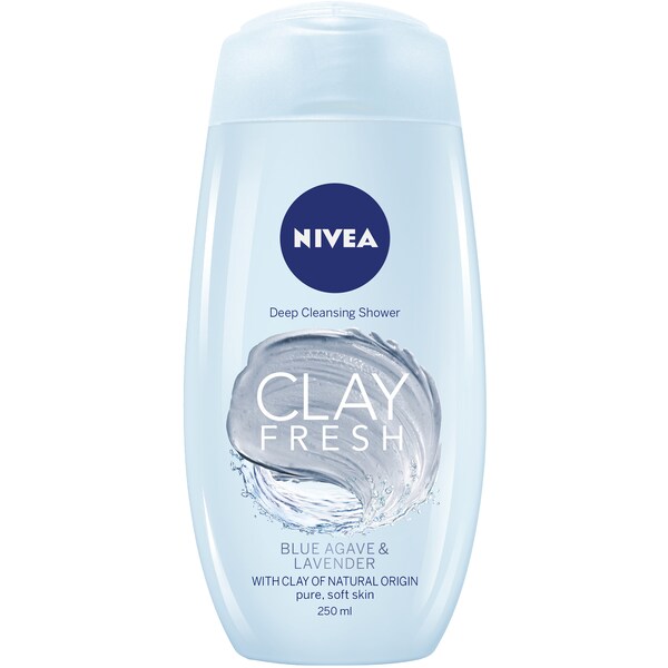 Nivea Clay Fresh Blue Agave Lavender Shower Gel & Body Wash 250mL