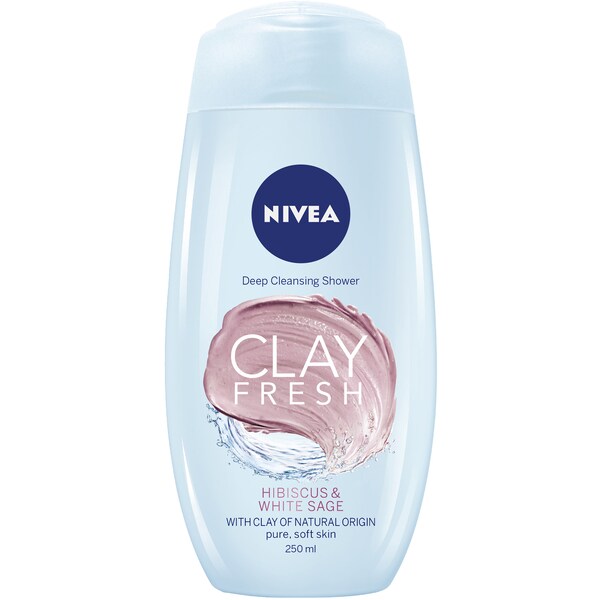 Nivea Clay Fresh Hibiscus & White Sage Shower Gel & Body Wash 250mL