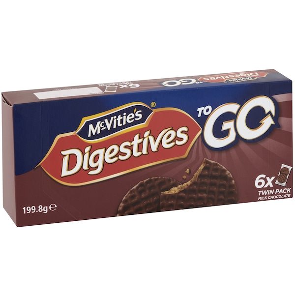 McVitie's Digestive To Go Milk Chocolate 6 Pack