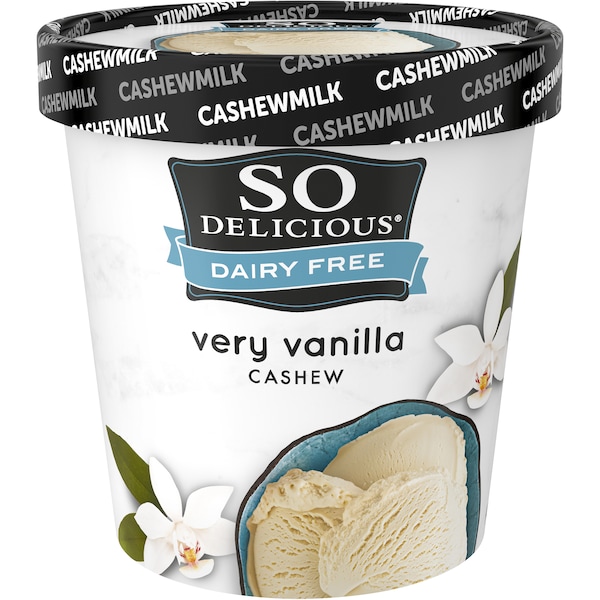 So Delicious Dairy Free Cashew Vanilla Tub Very Vanilla Tub 473mL