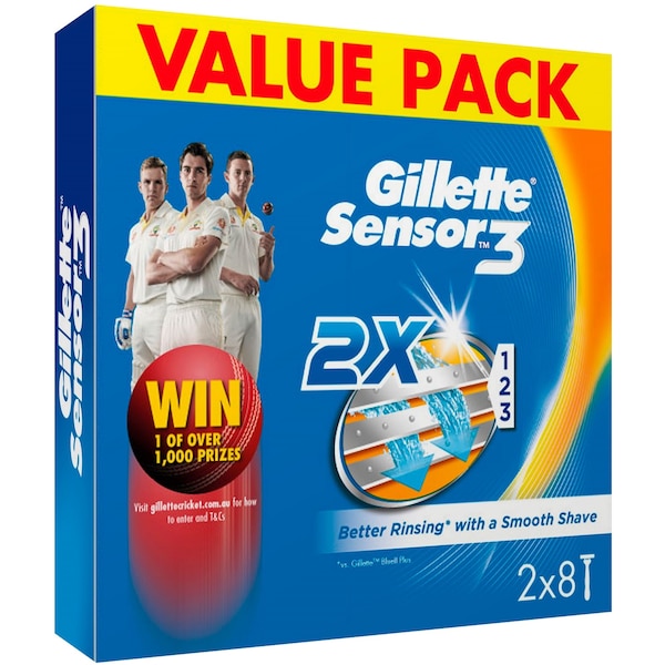 Gillette Sensor 3 Disposable Razor Cricket 8 Pack