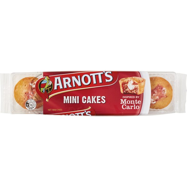 Arnotts Mini Cakes Monte Carlo 180G