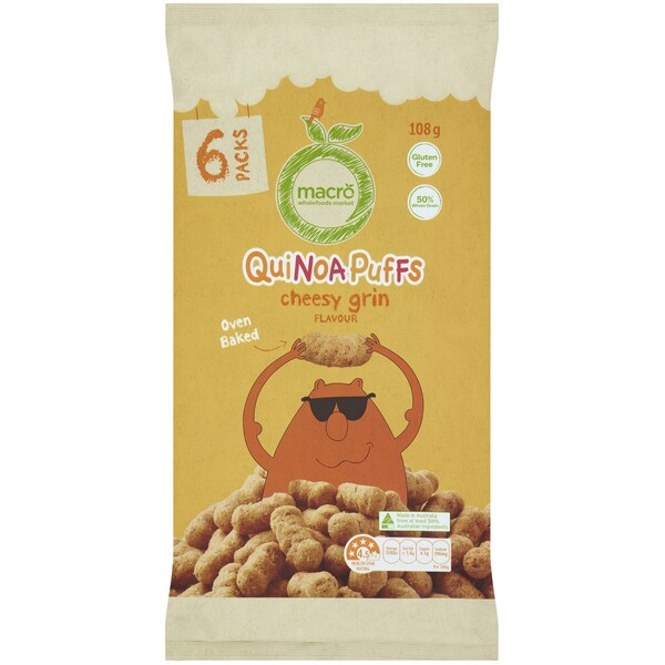 Macro Quinoa Puffs Cheesey Grin 6 Pack