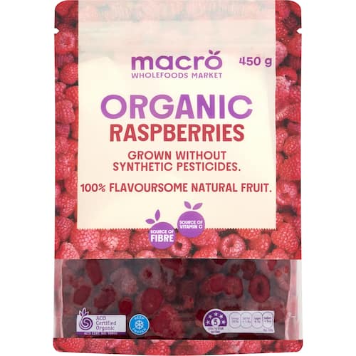 Macro Organic Frozen Raspberries 450g | bunch