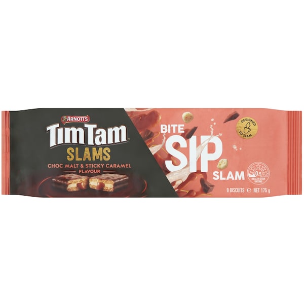 Arnotts Tim Tam Slams Choc Malt & Sticky Caramel 190g