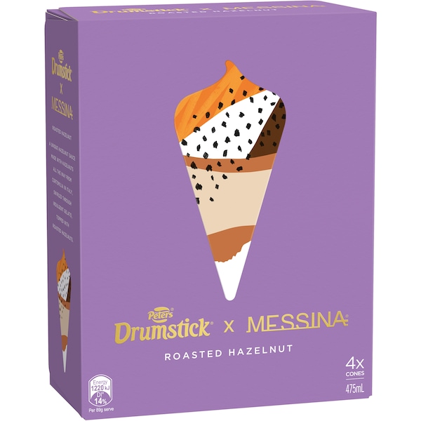 Peters Drumstick X Messina Roasted Hazelnut 4 pack