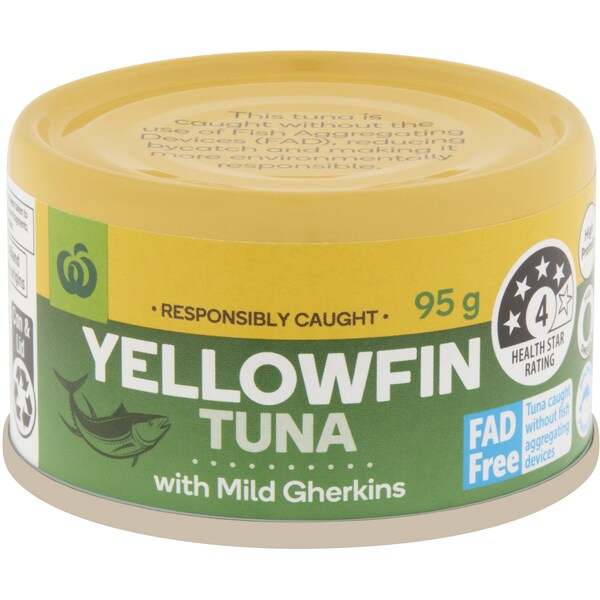 Woolworths Yellowfin Tuna With Mild Gherkin 95g