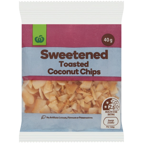 Woolworths Sweetened Toasted Coconut Chip 40g
