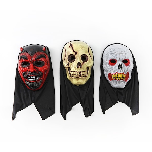 Halloween Adult Mask With Hood Assorted Each
