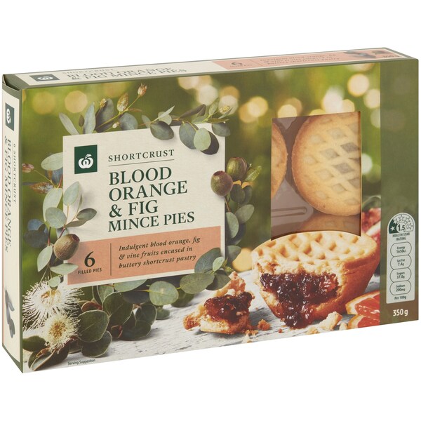 Woolworths Blood Orange & Fig Fruit Mince Pies 6 Pack