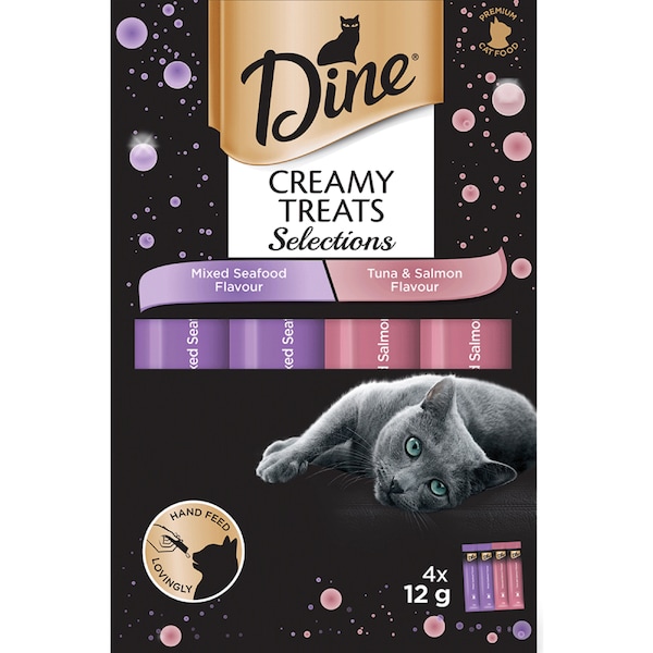 Dine Creamy Cat Treats Seafood Selections 12g x 4 pack