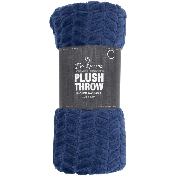 Inspire Plush Throw Pattern Blue Each