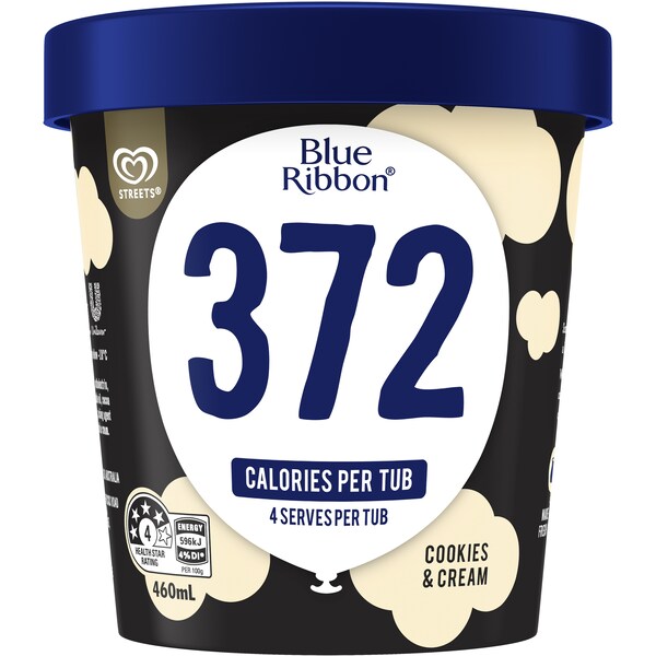 Streets Blue Ribbon Cookies And Cream Reduced Fat Ice Cream 460mL